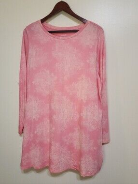 J.Jill Pure Jill Tunic Long Sleeve Pink Super Soft Pima Cotton Women's Size 2X